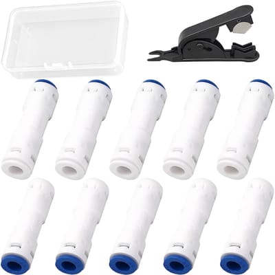 Dailygoods- Quick Coupling 10 Stuks - Controleklep - Waterdicht - POM Materiaal - Voor Omgekeerde Osmose - Plug-and-Play - Waterkoppeling