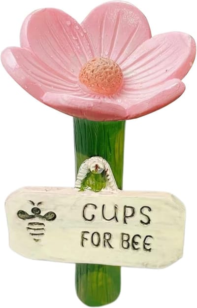 Butterfly Watering Station, Flower Shaped Bee Feeder Drinking Cups, Hars, Veilige Kleurrijke Vlinderbeker voor Thirsty Pollinators, Feeder Gebruik in Pathway en Driveway,