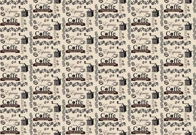 Fotobehang Coffee Pattern | XL - 208cm x 146cm | 130g/m2 Vlies