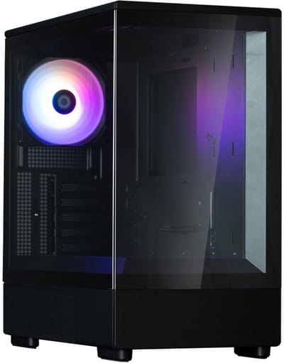 Mini Tower PC-behuizing zonder voeding - ZALMAN P10 (zwart) - Micro ATX/Mini-ITX - 1x120mm A-RGB - USB-C/3.0/HD Audio - Gehard glas