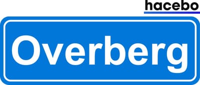 Hacebo - Plaatsnaam Sticker - 29x10 CM - Overberg sticker - Verkeersborden sticker - grappige cadeaus - Overberg