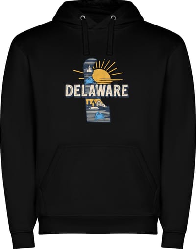 Zwarte Wanna have hoodie voor de echter Amerika / Verenigde Staten liefhebber, de Amerikaanse staat Delaware Print Full Color Color merk Roly maat S