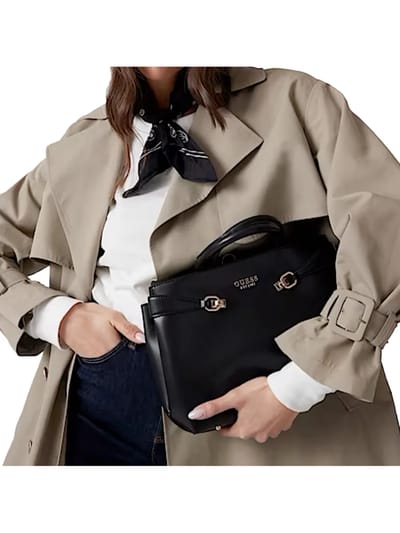 GUESS Handtas Schoudertas Lorelei Girlfriend Satchel Black Zwart