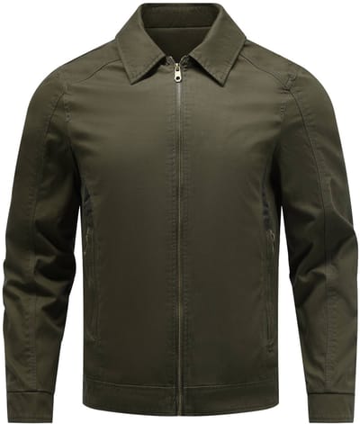 ALLTHEMEN Heren Bomberjas - Heren Effen Reversritssluiting Zakjas voor Zakelijk en Casual - S