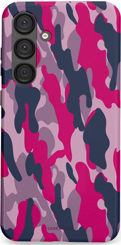 Casetastic hoesje geschikt voor Samsung Galaxy S25 Plus - Dubbellaagse bescherming - Urban Pink Camo - Fashion Case - Lila Roze Donkergrijs Grijs