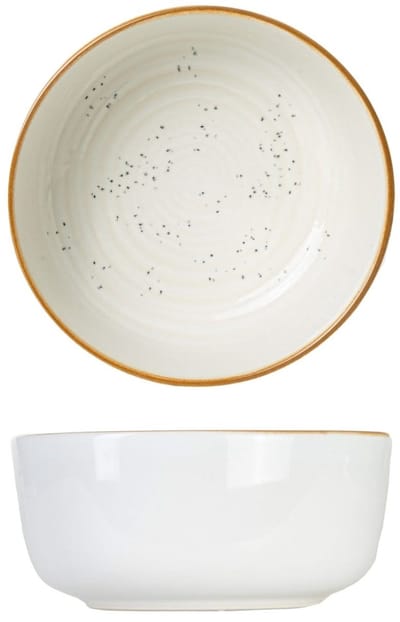 Cosy & Trendy Kommen – Baltic Vanilla – Ø 14 cm – 6 stuks – Bevat 6 soepkommen – Crèmekleurig aardewerk met unieke textuur – Vaatwasser- en Magnetronbestendig – Stapelbaar