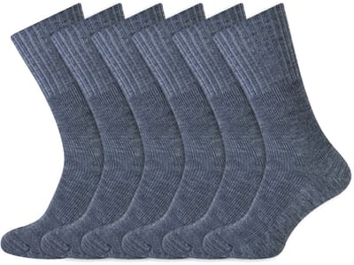 Heren sokken zonder elastiek | Wollen sokken | Merk: Basset | Kleur: Grijs | Maat: 39 t/m 47 | 6 Paar