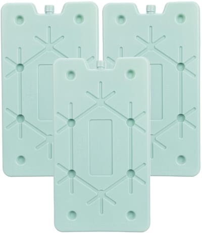 Excellent Houseware Koelelement Ice Pack - 3x - mintgroen - polyethyleen - 350 gr - 24 x 14 x 1.5 cm