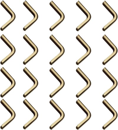 20 Stks Boek Edge Hoekbeschermers voor 4mm Dikke Boek Scrapbooking Display Album Menu Bestandsmap Notebook Pagina Metalen Hoek Shields Guard Decoratieve (Brons)