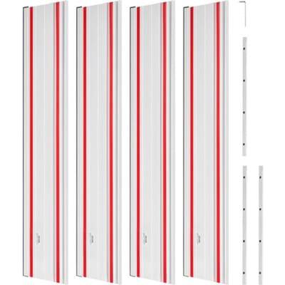 VEVOR geleiderail voor handcirkelzaag, inclusief 4 x 700 mm aluminium cirkelzaagrails en 3 verbindingsstukken, compatibel met diverse merken invalzagen, voor houtbewerkingsprojecten.
