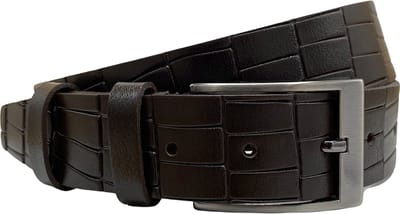 Riem - Broekriem Heren - 3.5 cm - Leer - Donkerbruin - 110 cm (Taille 90 cm) - Riem Heren - Riem Dames