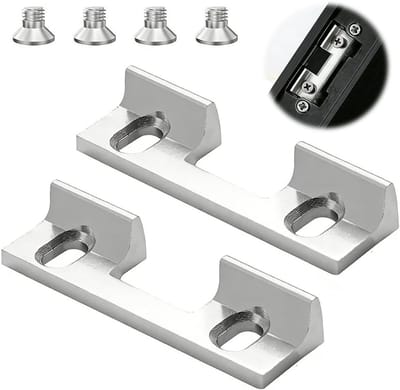 Vervangingsstuk voor verstelbare slagplaten, 46 x 14,4 x 9 mm, geschikt voor voordeuren, met 32 mm schroefgatafstand en optimale bevestiging van sluitplaten.