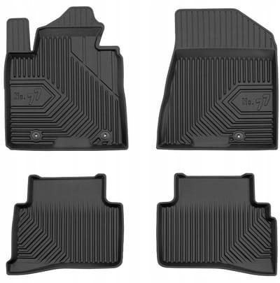 Frogum - No.77 - Automatten 3D - Geschikt voor KIA Sportage IV (2015-2021) - Met gordelspanner-uitsparing - 4-delig - TPE Rubber - Zwart