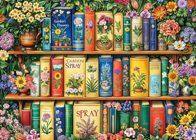Puzzel 1000 stukjes - Volwassenen spel - Ontspannend tijdverdrijf - Gedetailleerd ontwerp - 70 x 50 cm - Kleurrijk tuinboek