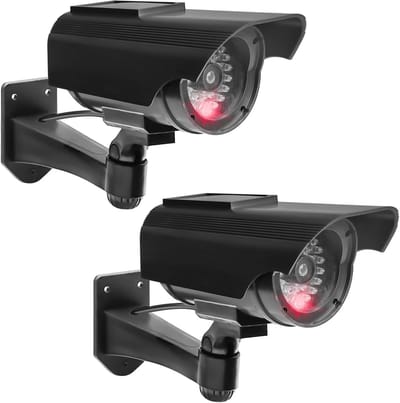 Dummy Bewakingscamera 2 Stuks - Realistische Surveillance Camera met Knipperende LED