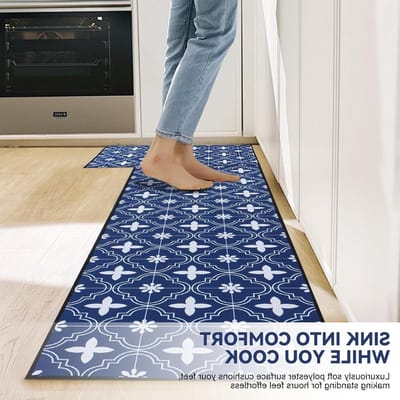 2 Stuks Antislip Keuken Tapijt Sets, Wasbare Vloermatten voor Keuken, Eetkamer en Hal, Absorberend en Duurzaam Decor