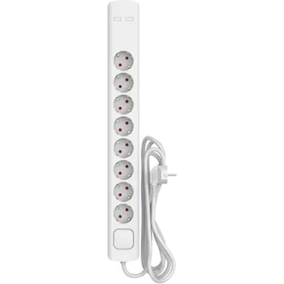 Sencys Stekkerdoos 8-voudig Wit 3 Meter