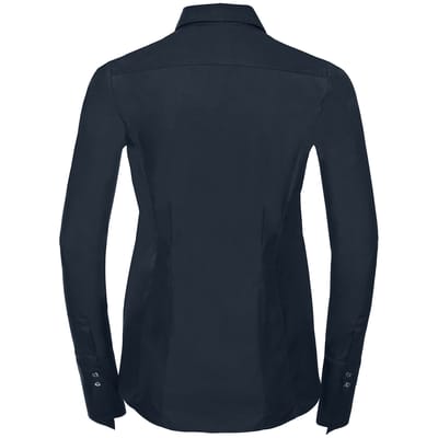 Russell Collection Dames/Dames Ultimate Stretch Formeel Shirt Met Lange Mouwen (Heldere marine)