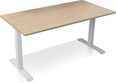 Zit-sta bureau elektrisch verstelbaar - MRC PRO  NEN-EN 527 | 180 x 80 cm | frame wit - blad wild peren - met kabelmanagement | memory functie met USB | 150kg draagvermogen