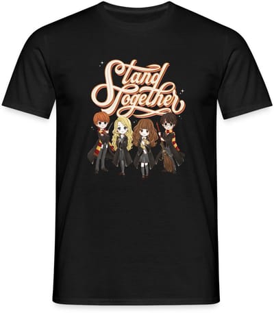 Harry Potter Geanimeerde Personages Stand Together T-Shirt Heren