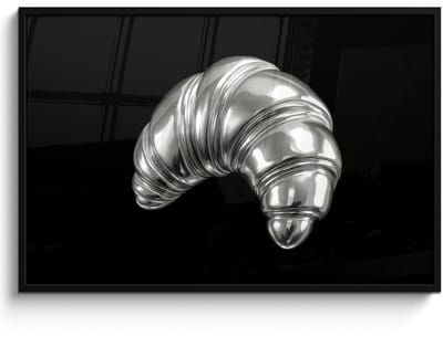 Poster in lijst - Fotolijst 120x80 cm - Posters - Croissant - Metaal - Zilver - Posterlijst zwart - Decoratie - Wanddecoratie woonkamer - Muurdecoratie slaapkamer