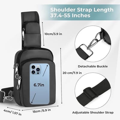 MELVRA Anti-diefstal Crossbody Tas - Schoudertas - Sling Borst Tas - RFID Blokkering - Waterdicht - Tas met Rits Slot - Anti-theft - Reistas - Heren en Dames - Outdoor Sport - Wandelen - Travel Bag - Crossbody Schoudertas