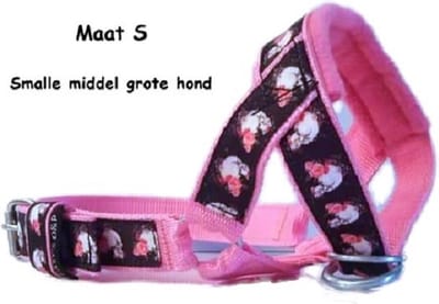 Hoofdhalster hond - Anti trek - Gevoerd - Maat S - Licht roze - Skull - Antitrek hoofdhalster hond - Hoofdhalster hond - Antitrek hond - Trainingshalsband