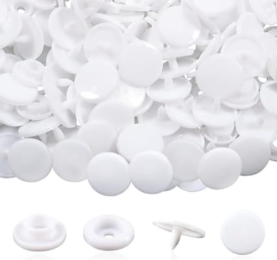 Sew-free Snap Buttons 12mm Wit - 200 Sets voor DIY Scrapbook, Knutselen en Creatieve Projecten