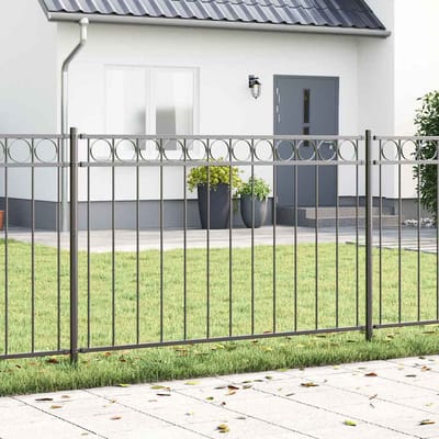 vidaXL - Heckelement - ASSEN - 170 - x - 130 - cm - Staal - Grijs