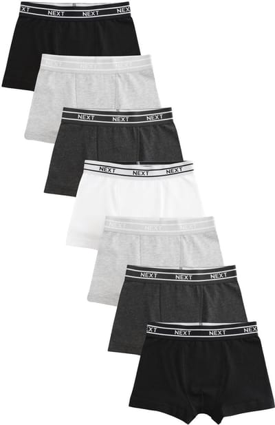 Next - Jongens - Set van 7 boxershorts - Zwart