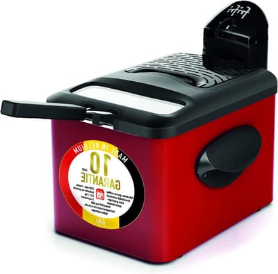 Friteuse - Frituurpan Keuken - Lekker Frituren - Geurremmende Anti-aanbaklaag - 35 Liter - Zwart Rood