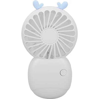 Mini Draagbare Zakventilator USB Oplaadbaar Handheld Ventilator Snelheid Instelbaar Kleine Bureau Cartoon Wit