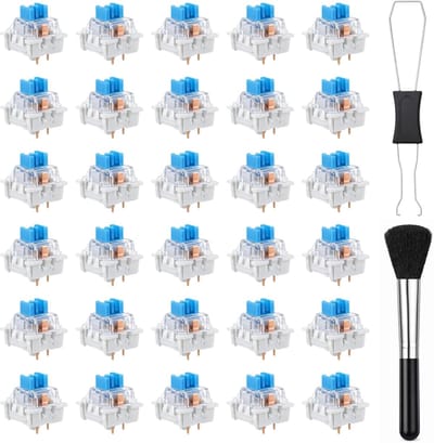 Toetsschakelaars - 50Stuks - Toetsenbord DIY Toetsenbord - Mechanische Switches - met Schakelaartrekker en Borstel - Computeraccessoires