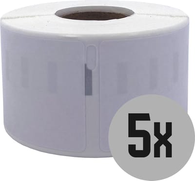 DULA Dymo Compatible labels - Wit - 99012 - S0722400 - Adresetiketten - 5 rollen - 36 x 89 mm - 260 labels per rol