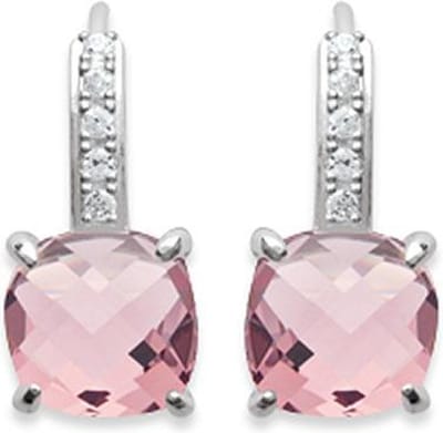 Amanto Oorbellen Dorra Pink - 925 Zilver Gerhodineerd - Ø7mm - 17mm
