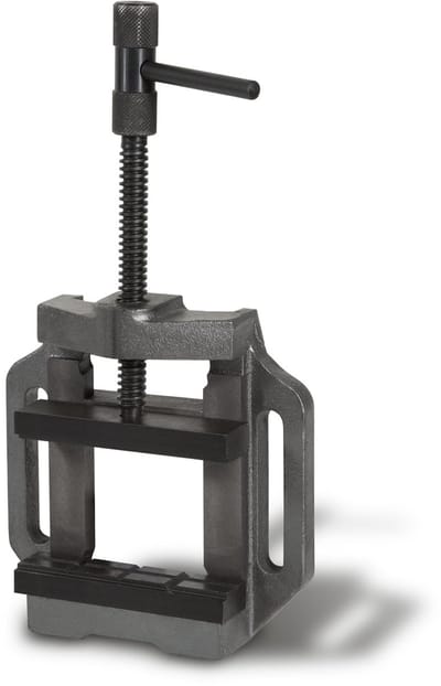 EBERTH machineklem van gietijzer en staal, bekbreedte 125 mm, maximale klembreedte 100 mm, machineklem voor montage op een boormachine of werkbank, boormachineklem