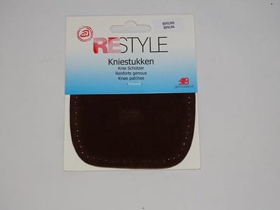 Kniestukken 2 stuks opstrijkbaar 10 x 11 cm kleur 881 bruin suéde look