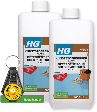 HG Kunststofreiniger glans - 2 stuks - inclusief sleutelhanger