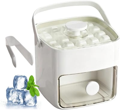 IJsblokjesmaker - Ijsblokjesvorm Opbergdoos - Dranken Koelen - Snelle Schone Verwijdering - 17.1 x 17.1 x 15.4 cm - Wit