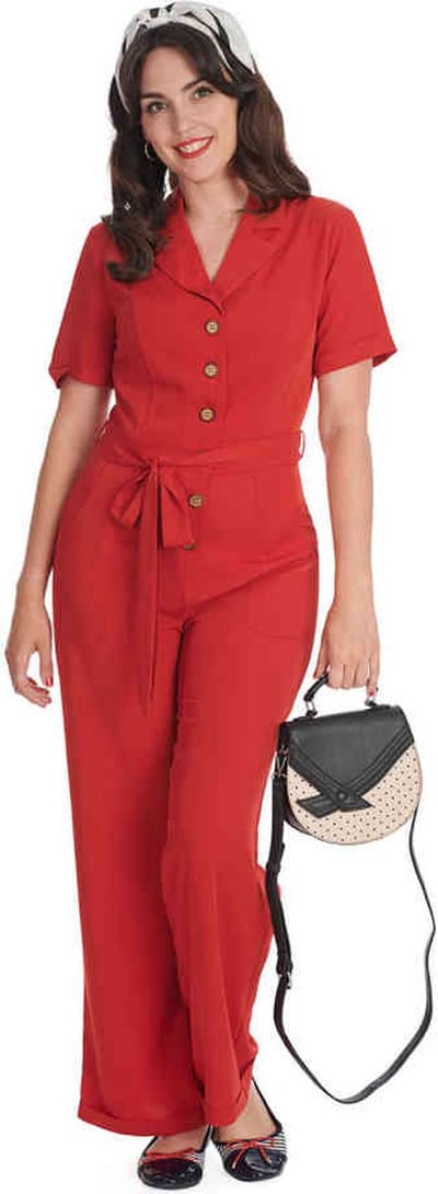 Banned - Pleased As Punch Jumpsuit - XL - Rood
