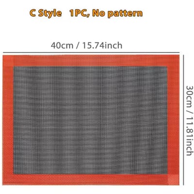 1 stuk geperforeerde siliconen bakmat, 2 zijden met puff- en ronde patronen, herbruikbare anti-aanbak ovenbekleding, voor koekjes, macarons, brood C-No Pattern black