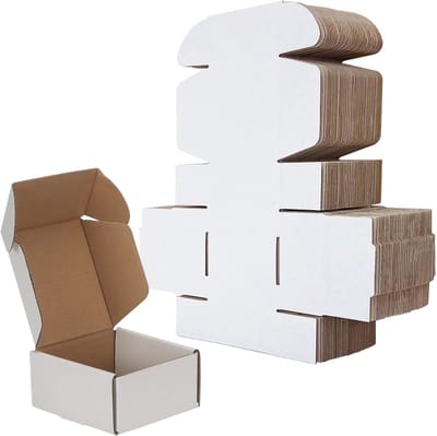Verzenddozen 50 Pack 102x102x51 mm - Stevige Witte Verpakkingen voor Verzending
