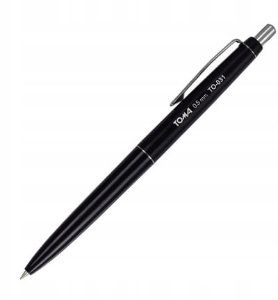 Toma ASYSTENT TO-031 Automatische Pen - Blauwe Inkt, Zwarte Behuizing