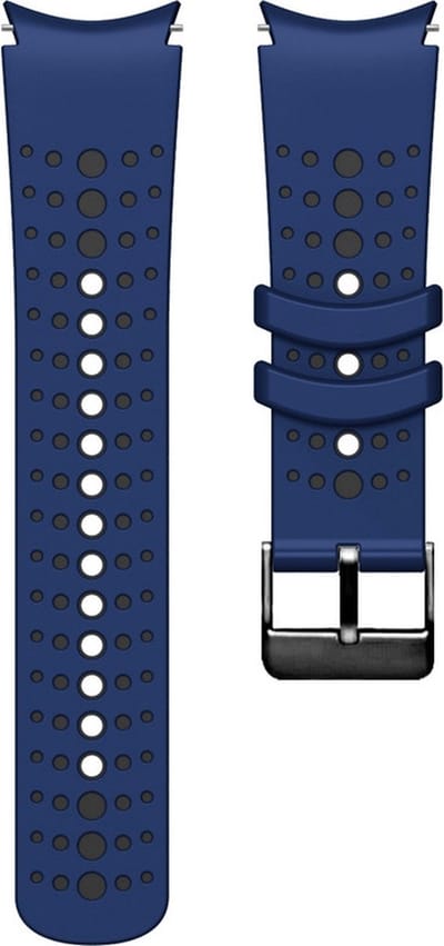 Siliconen bandje - geschikt voor Samsung Galaxy Watch 7 / Watch FE / Watch 6 / Watch 6 Classic / Watch 5 / Watch 5 Pro / Watch 4 / Watch 4 Classic - donkerblauw-zwart