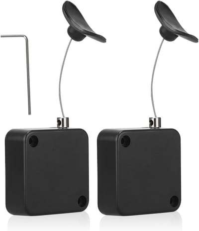 2 Stuks Anti-verlies Metalen Kabelclip voor TV-kabels - Veiligheidskabel voor Afstandsbediening, Kabelbeheer en Organisatie van TV-accessoires - Zwart