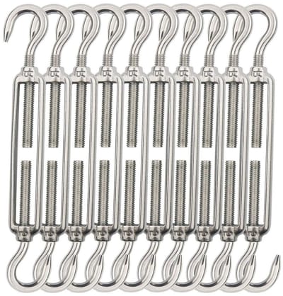 M5 Stalen Touwspanner Set van 10 Stuks, Verstelbare Kabelspanner voor Tuin, Klimhulp en Bevestigingshaken