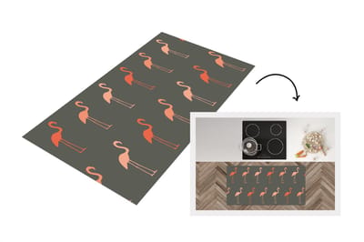 Keukenloper - Loper keuken - Flamingo - Vogel - Patronen - 120x60 cm - Keukenloper vinyl