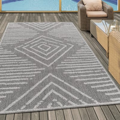 Aruba - Buitenkleed - Weerbestendig Vloerkleed - In & Outdoor - Grijs