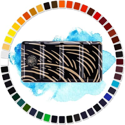 Aquarelverfset met 48 levendige kleuren in draagbare doos - Hoge transparantie en lichtechtheid voor kunstenaars