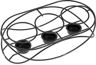Voedselwarmer - Warmhoudplaat Stoofje - Gerechten Warm Houden - Voor 3 theelichtjes - 30 x 16 cm - Zwart